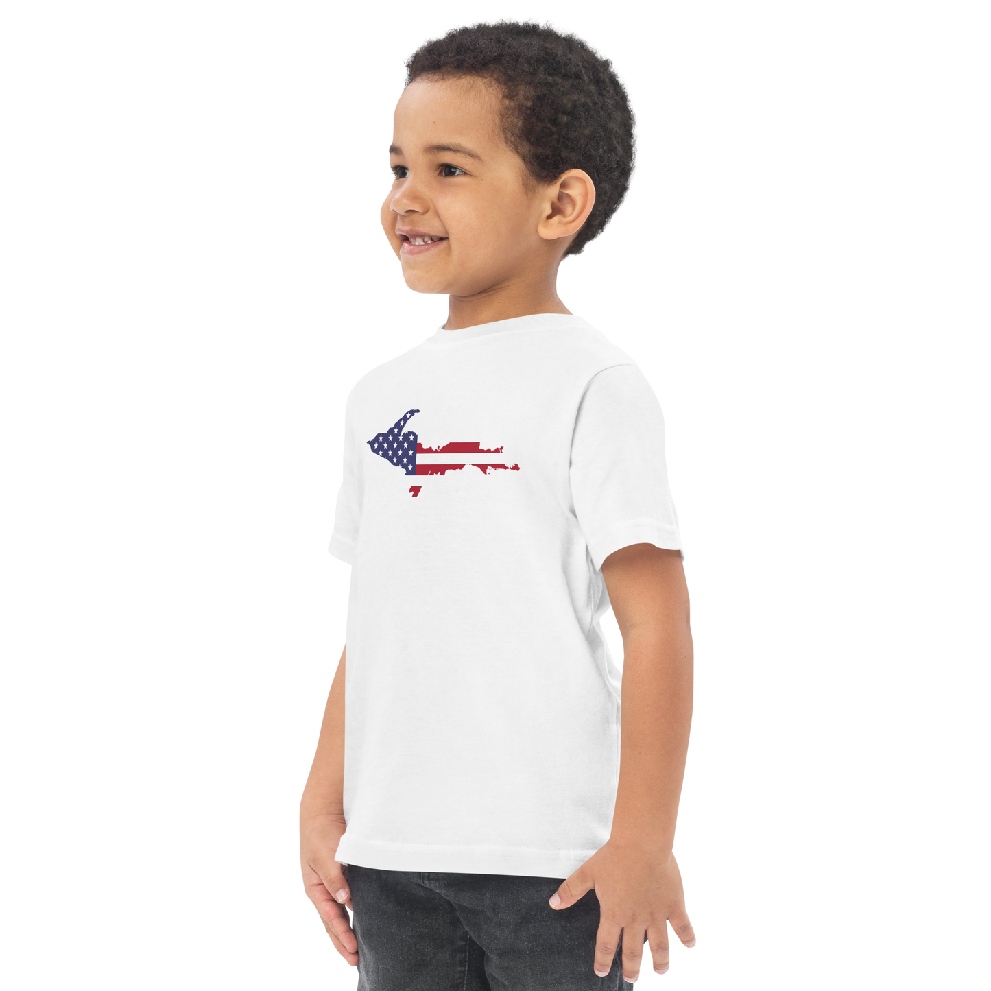 Michigan Upper Peninsula T-Shirt (w/ UP USA Flag Outline) | Toddler Short Sleeve