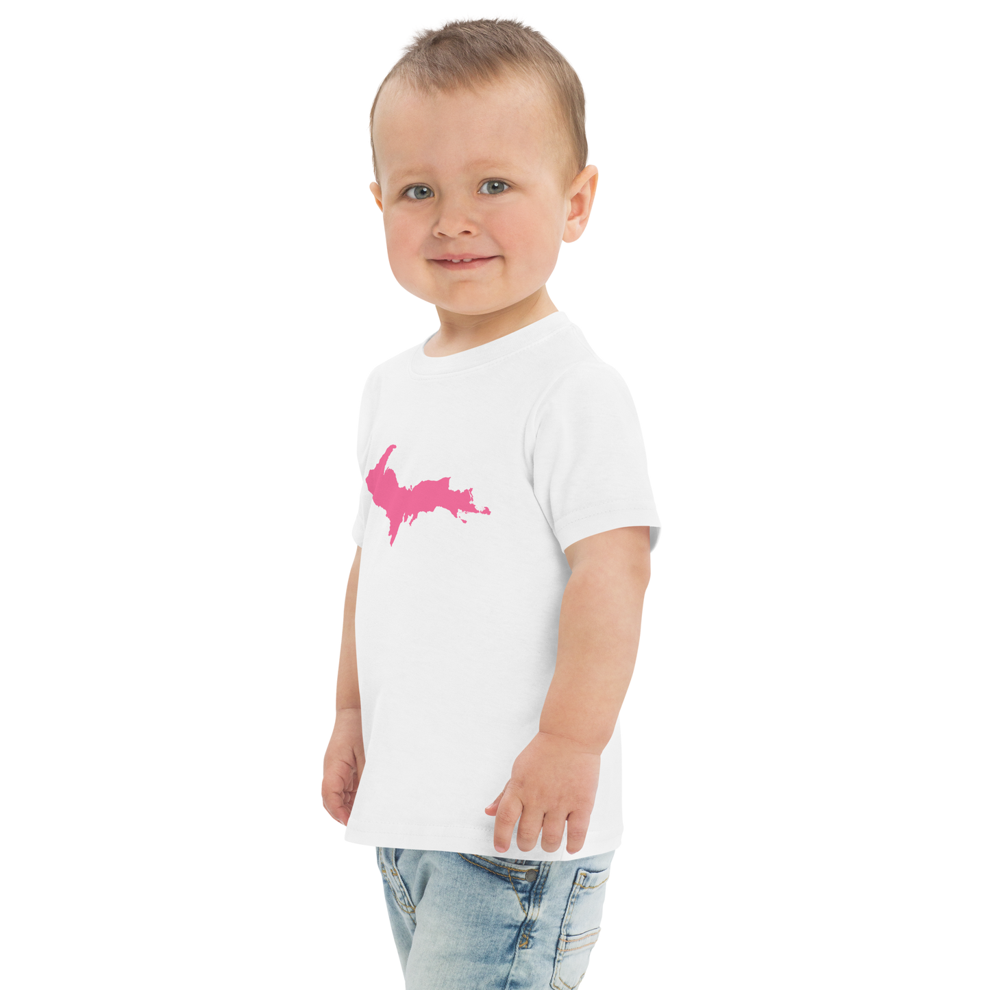 Michigan Upper Peninsula T-Shirt (w/ Pink UP Outline) | Toddler Short Sleeve