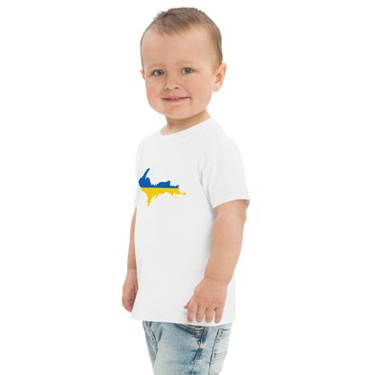 Michigan Upper Peninsula T-Shirt (w/ Ukraine Flag Outline) | Toddler Short Sleeve