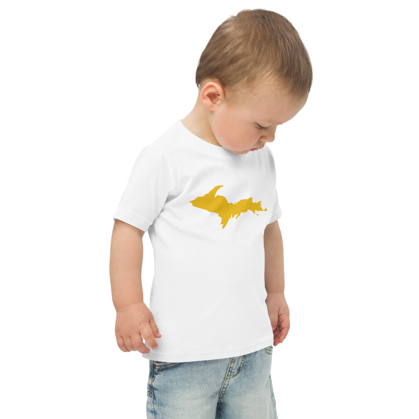 Michigan Upper Peninsula T-Shirt (w/ Gold UP Outline) | Toddler Short Sleeve