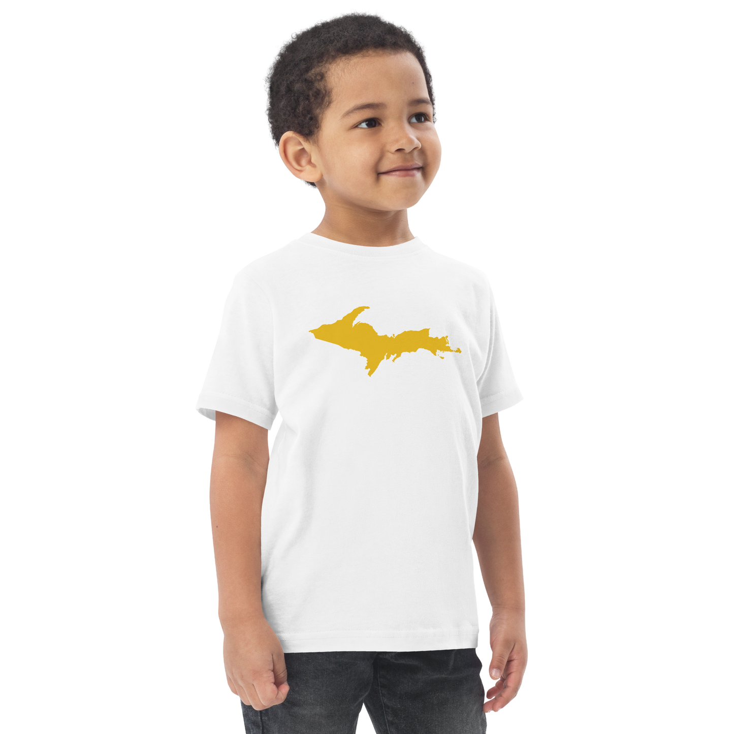 Michigan Upper Peninsula T-Shirt (w/ Gold UP Outline) | Toddler Short Sleeve