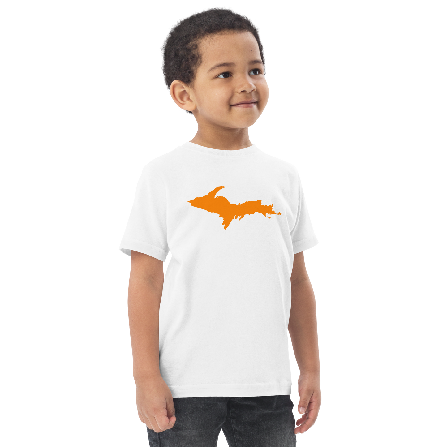 Michigan Upper Peninsula T-Shirt (w/ Orange UP Outline) | Toddler Short Sleeve