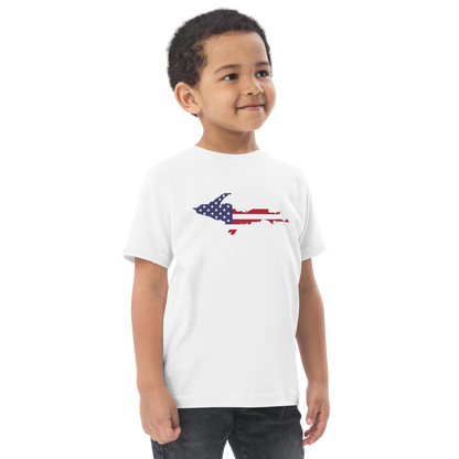 Michigan Upper Peninsula T-Shirt (w/ UP USA Flag Outline) | Toddler Short Sleeve