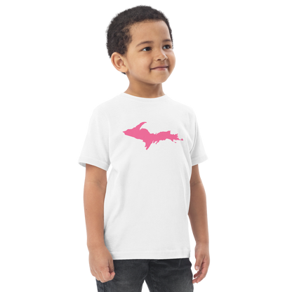 Michigan Upper Peninsula T-Shirt (w/ Pink UP Outline) | Toddler Short Sleeve