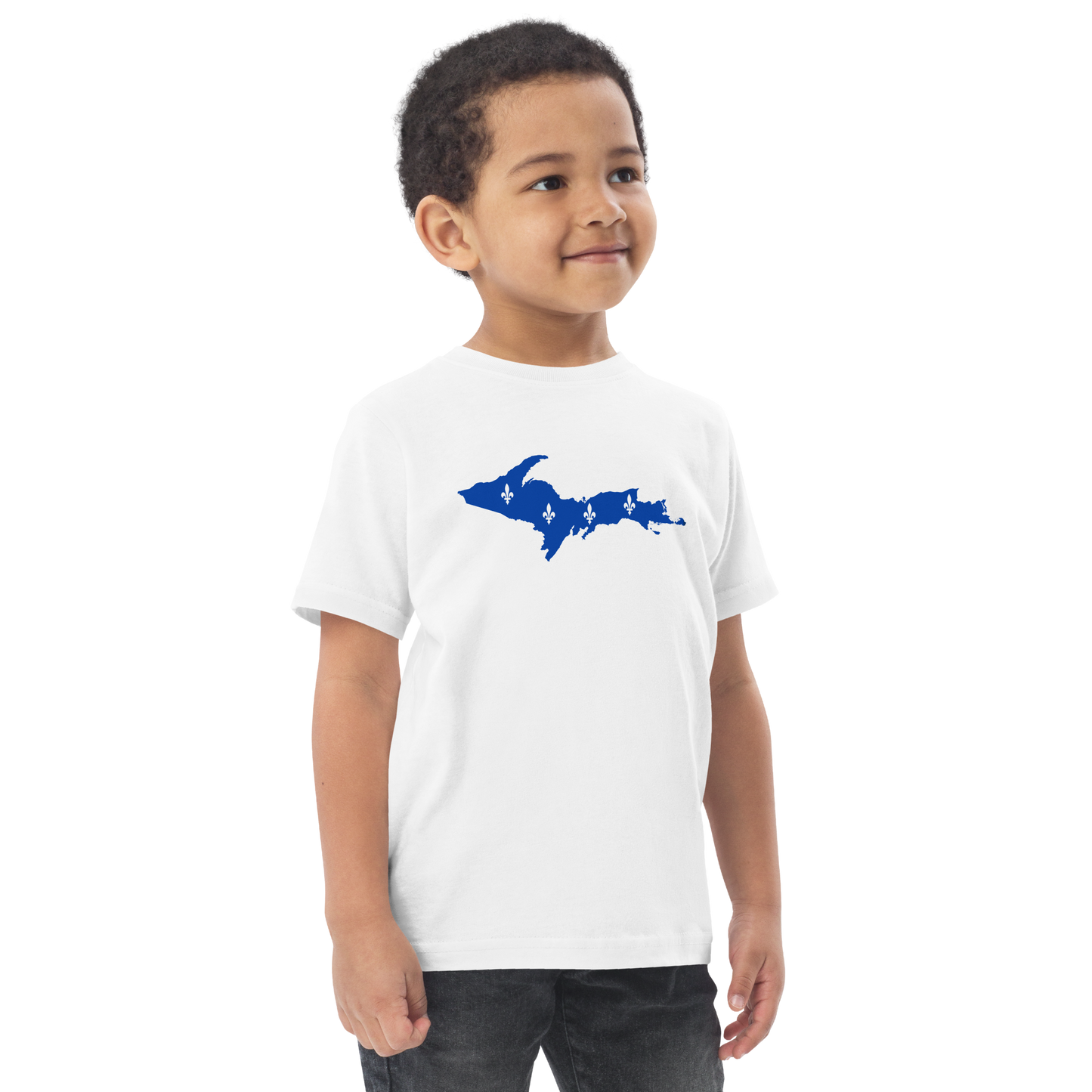 Michigan Upper Peninsula T-Shirt (w/ UP Quebec Flag Outline) | Toddler Short Sleeve