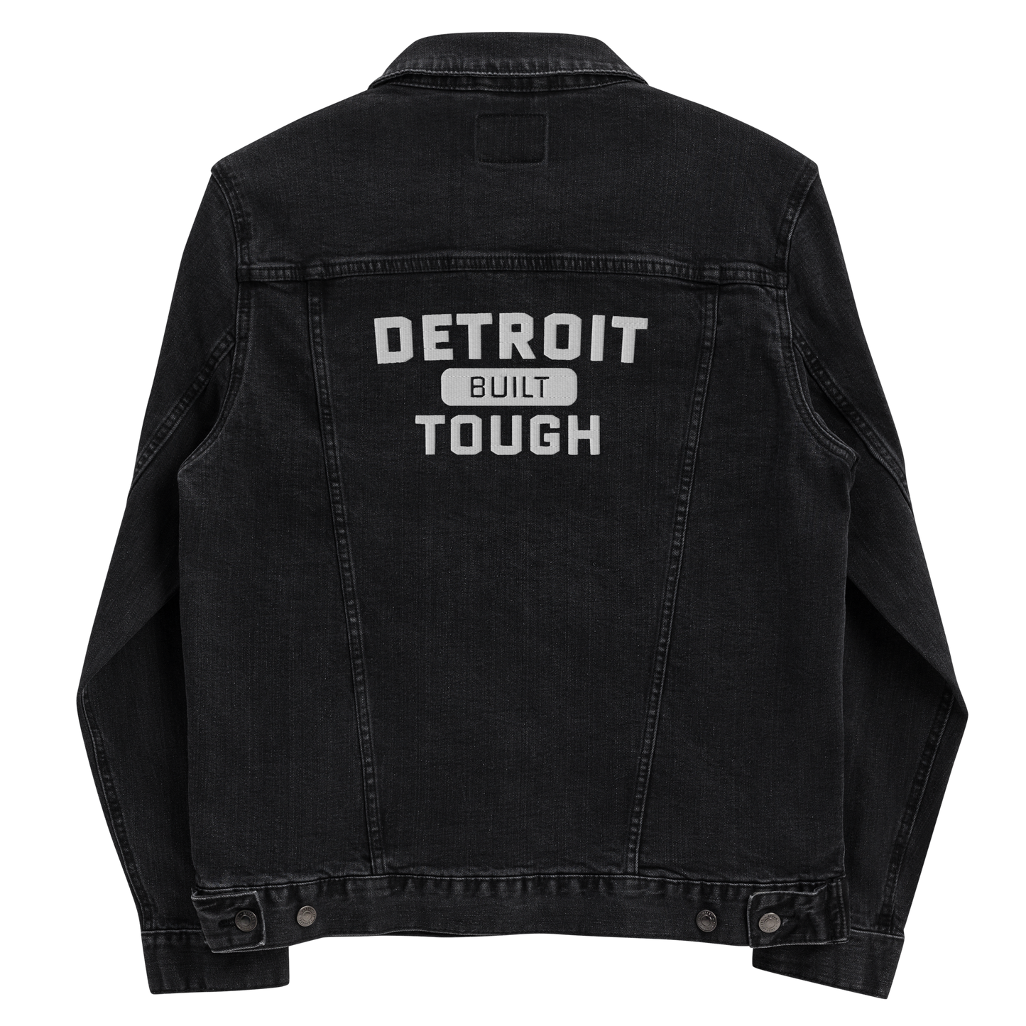 'Built Detroit Tough' Denim Jacket | Unisex Embroidered