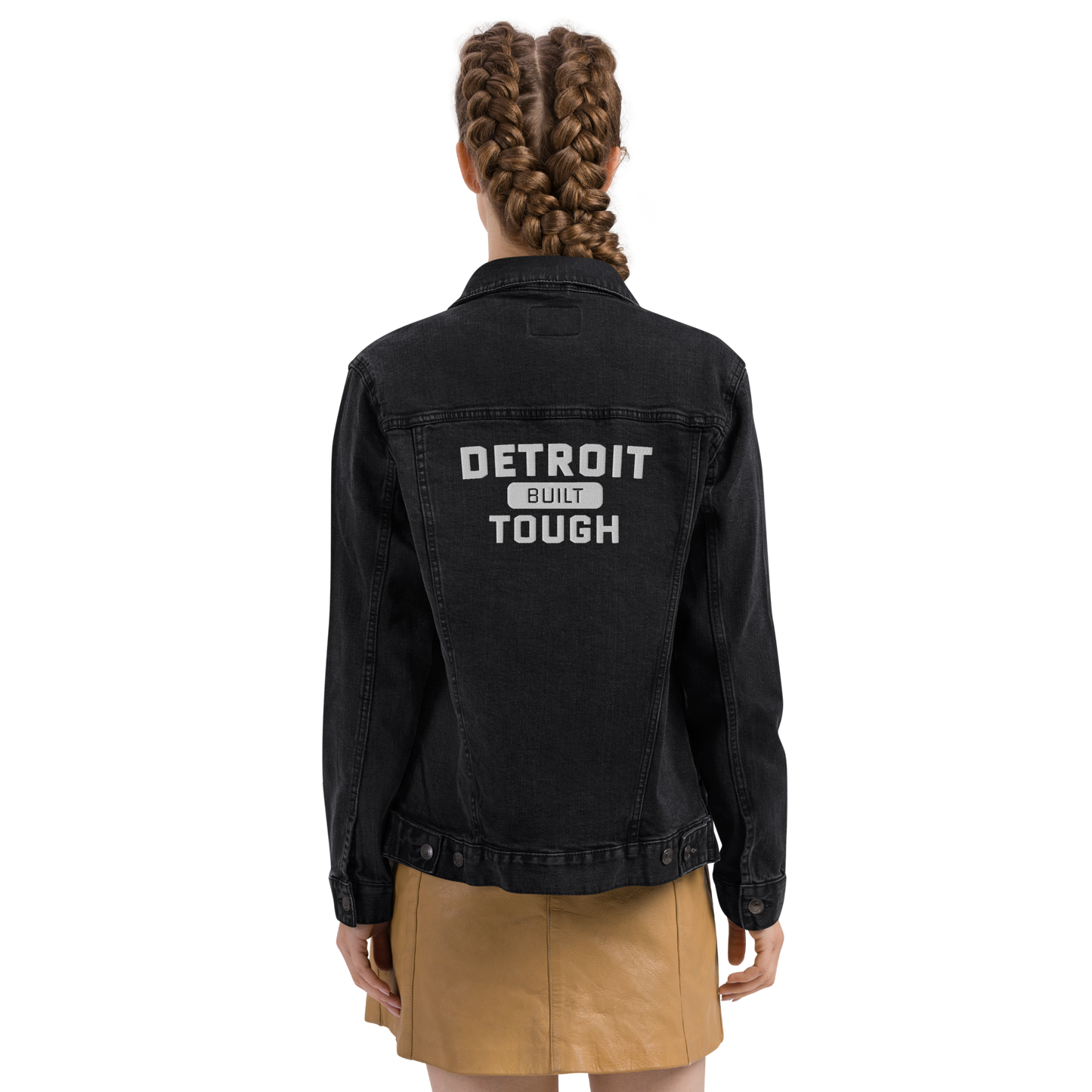 'Built Detroit Tough' Denim Jacket | Unisex Embroidered