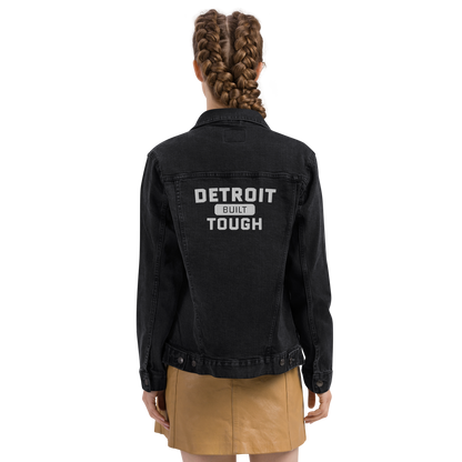 'Built Detroit Tough' Denim Jacket | Unisex Embroidered