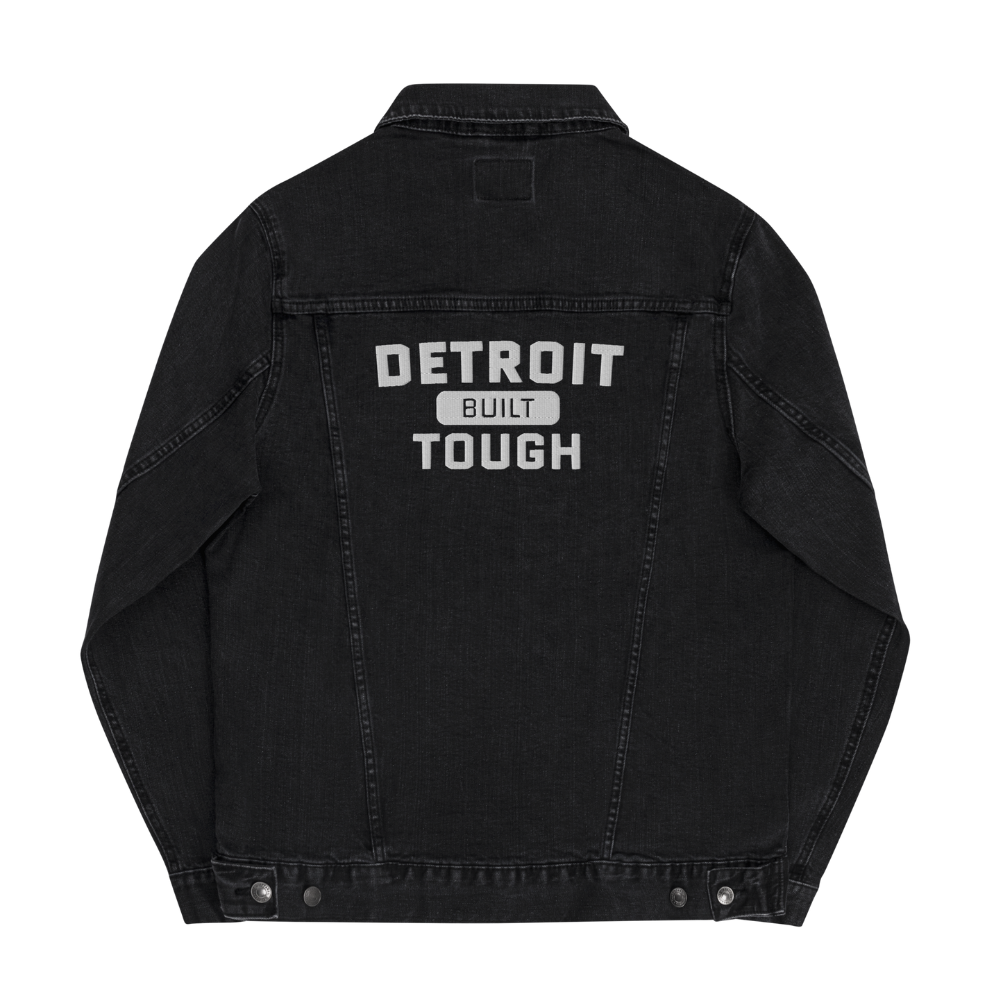 'Built Detroit Tough' Denim Jacket | Unisex Embroidered