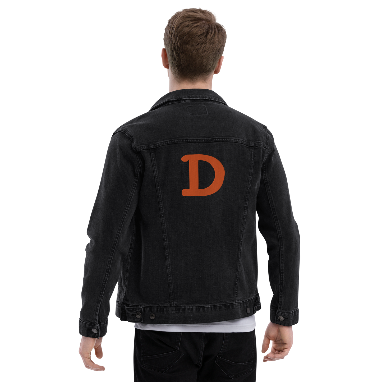 Detroit 'Old French D' Denim Jacket | Orange Embroidery