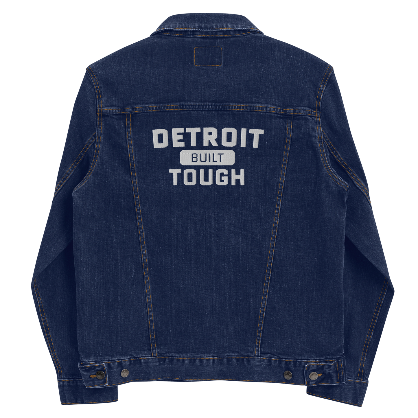 'Built Detroit Tough' Denim Jacket | Unisex Embroidered