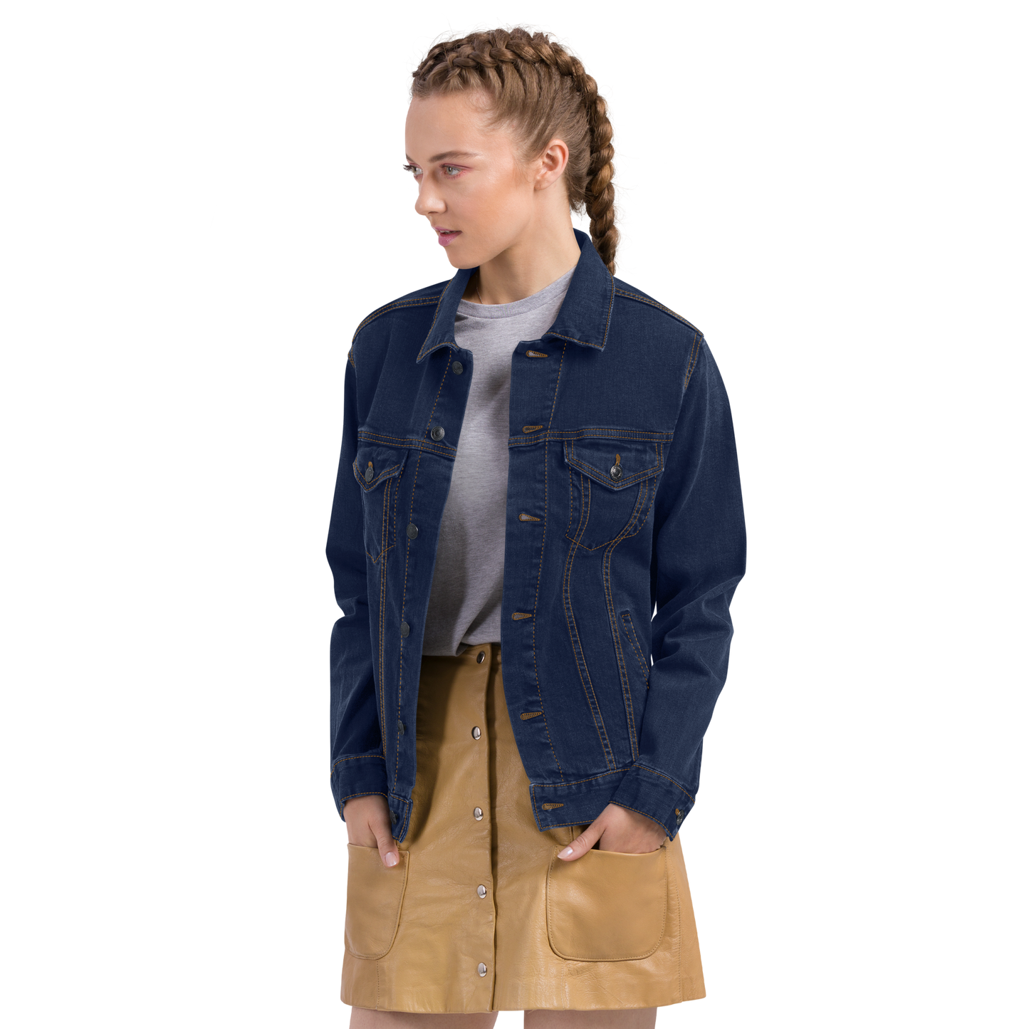 Detroit 'Old French D' Denim Jacket | Orange Embroidery