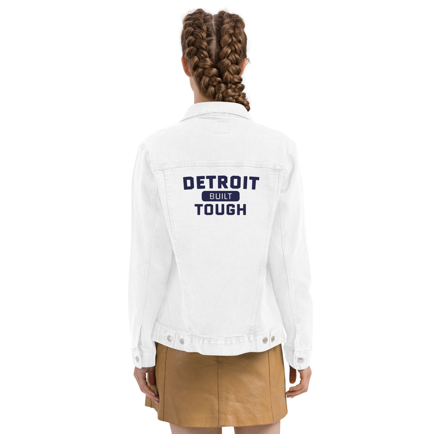 'Built Detroit Tough' Denim Jacket | Unisex Embroidered