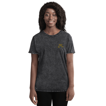 Michigan 'Equality' Denim T-Shirt (LGBTQ Pride Colors) | Embroidered - Circumspice Michigan