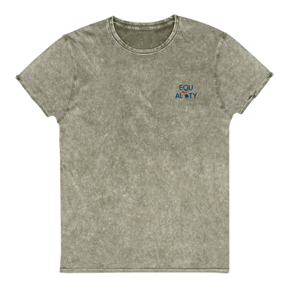 Michigan 'Equality' Denim T-Shirt (LGBTQ Pride Colors) | Embroidered - Circumspice Michigan