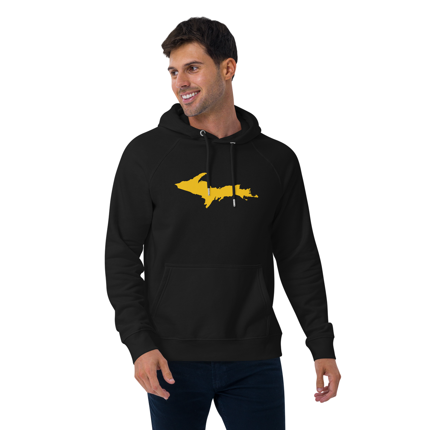 Michigan Upper Peninsula Hoodie (w/ Gold UP Outline) | Unisex Organic