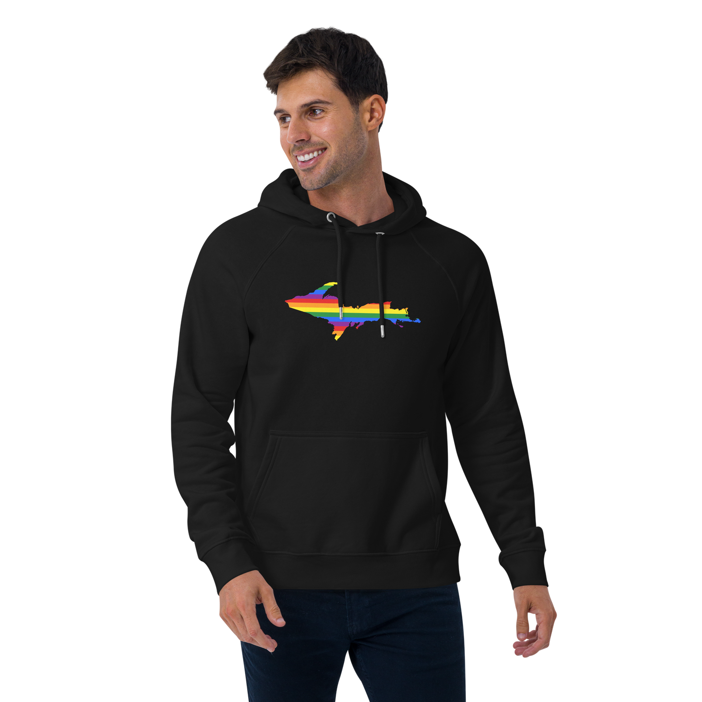 Michigan Upper Peninsula Hoodie (w/ UP Pride Flag Outline) | Unisex Organic