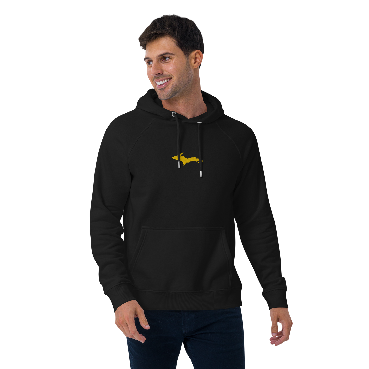 Michigan Upper Peninsula Hoodie (w/ Embroidered Gold UP Outline) | Unisex Organic