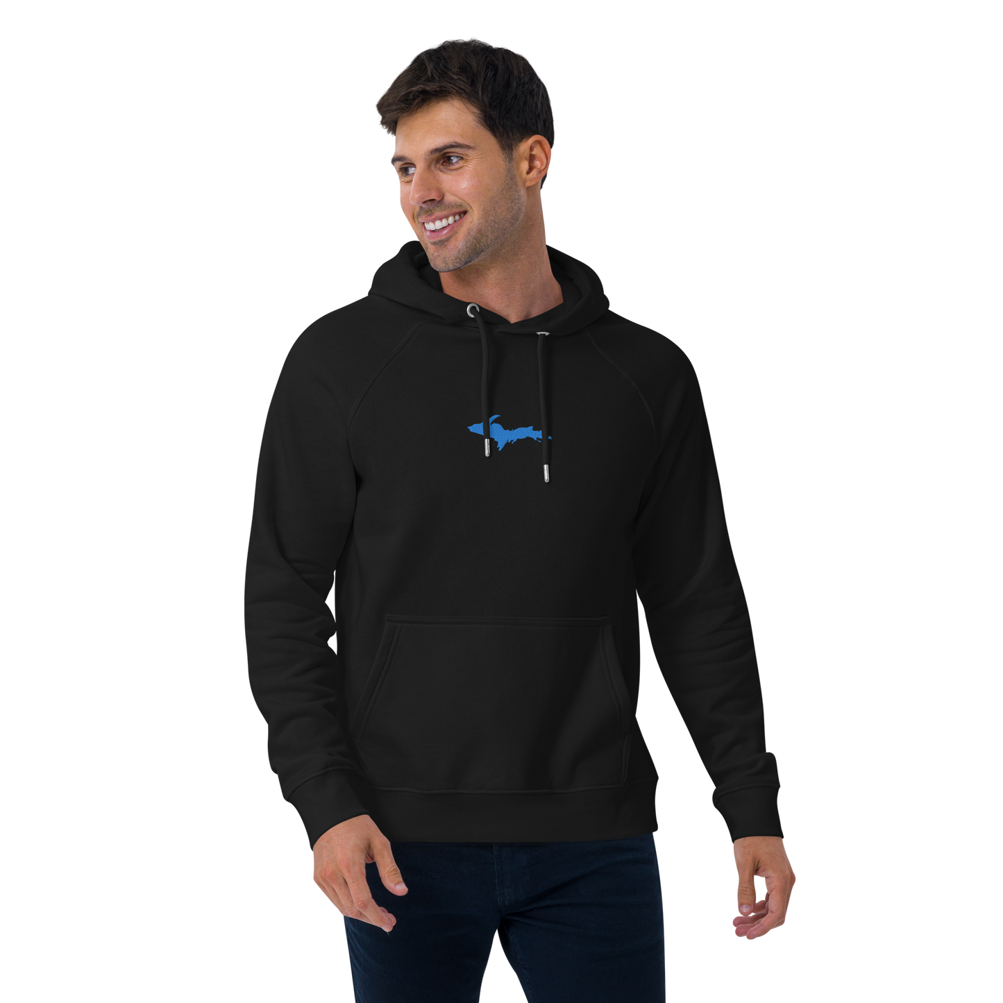 Michigan Upper Peninsula Hoodie (w/ Embroidered Azure UP Outline) | Unisex Organic