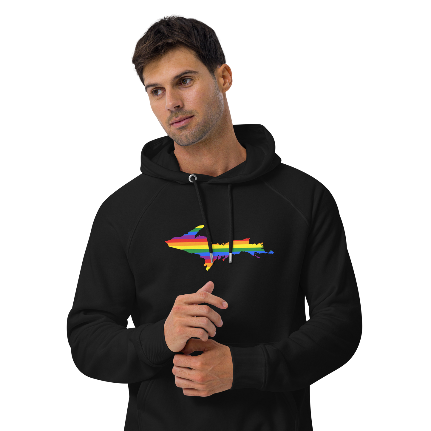 Michigan Upper Peninsula Hoodie (w/ UP Pride Flag Outline) | Unisex Organic