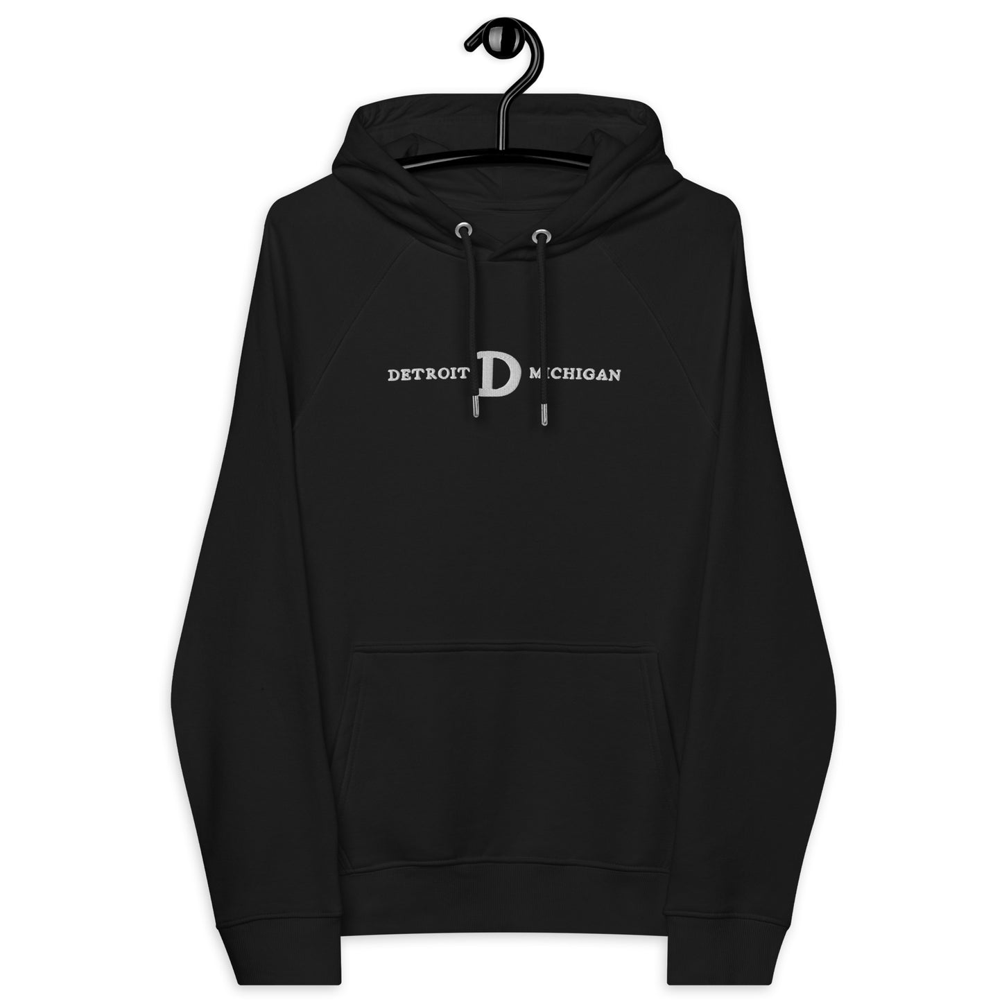 'Detroit Michigan' Hoodie (w/Old French D' | Unisex Organic Raglan