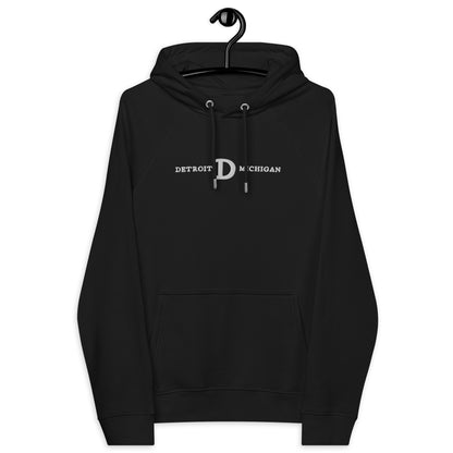 'Detroit Michigan' Hoodie (w/Old French D' | Unisex Organic Raglan