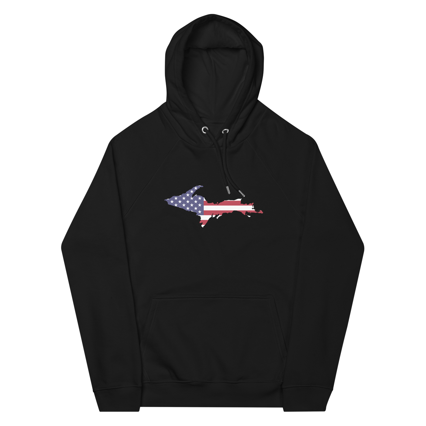 Michigan Upper Peninsula Hoodie (w/ MI USA Flag Outline) | Unisex Organic