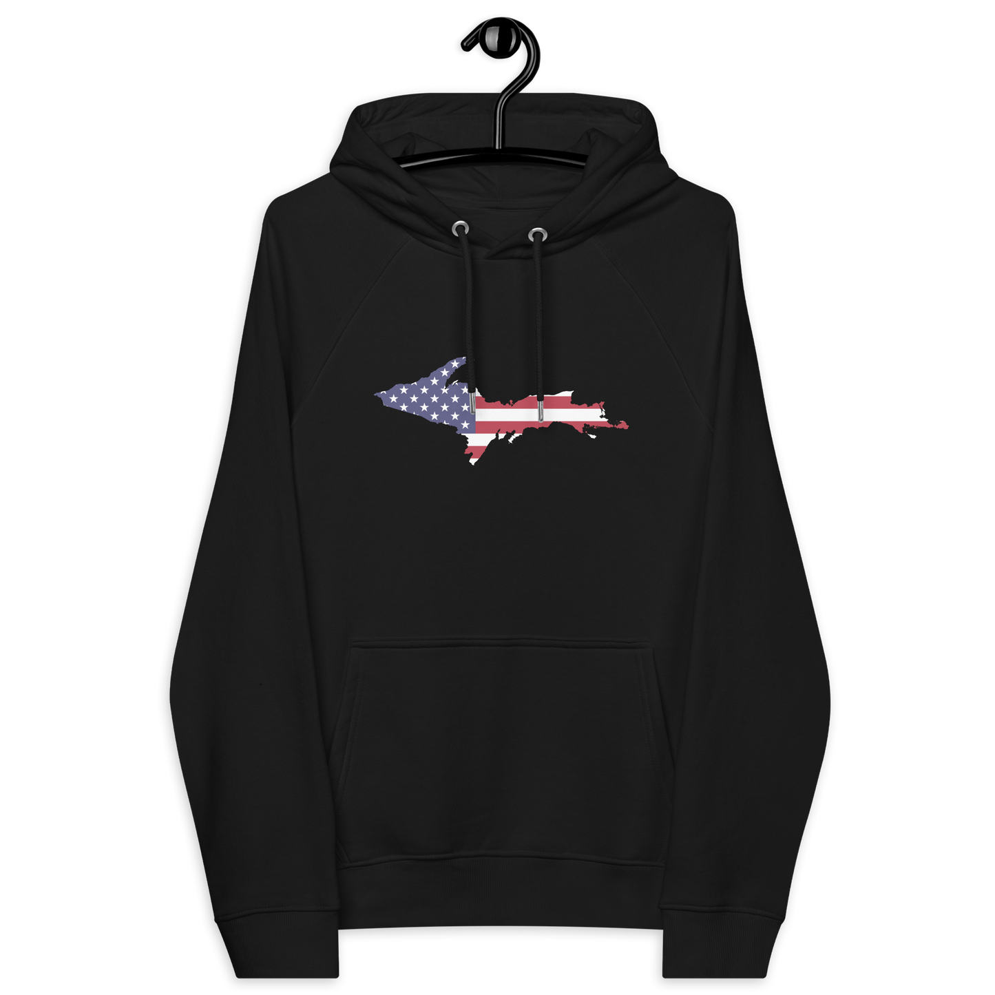 Michigan Upper Peninsula Hoodie (w/ MI USA Flag Outline) | Unisex Organic