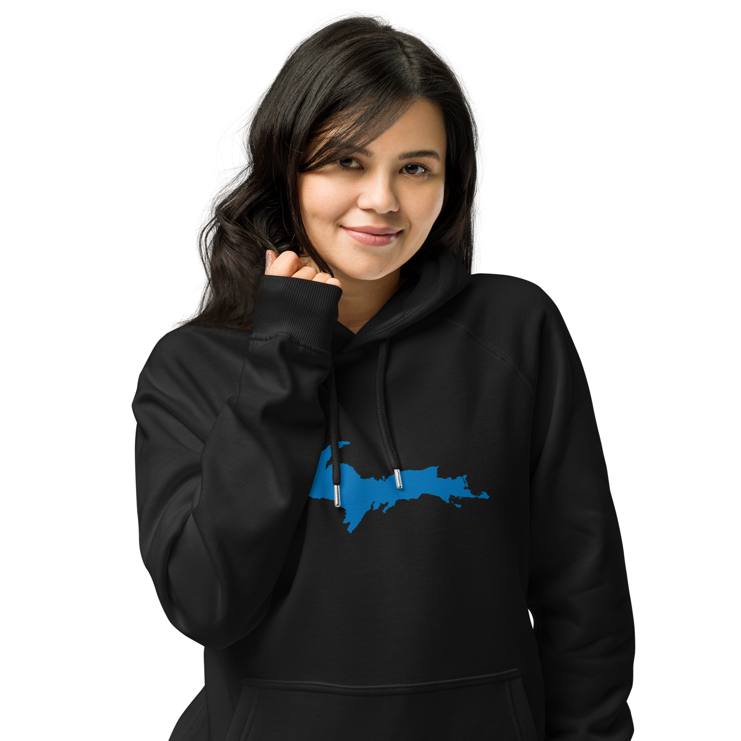 Michigan Upper Peninsula Hoodie (w/ Azure UP Outline) | Unisex Organic