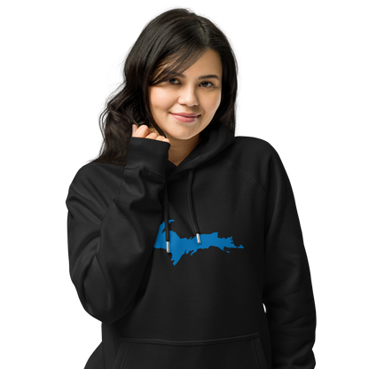 Michigan Upper Peninsula Hoodie (w/ Azure UP Outline) | Unisex Organic