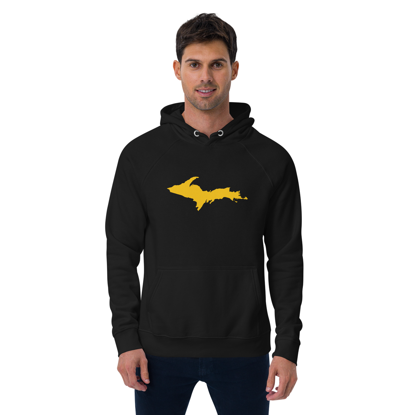 Michigan Upper Peninsula Hoodie (w/ Gold UP Outline) | Unisex Organic