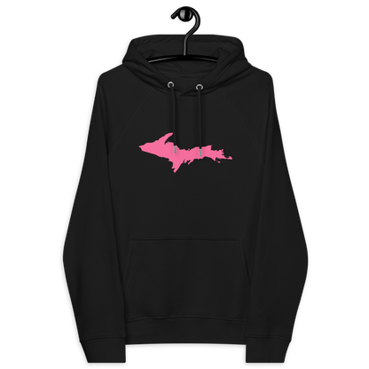 Michigan Upper Peninsula Hoodie (w/ Pink UP Outline) | Unisex Organic