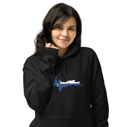 Michigan Upper Peninsula Hoodie (w/ UP Finland Flag Outline) | Unisex Organic