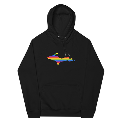 Michigan Upper Peninsula Hoodie (w/ UP Pride Flag Outline) | Unisex Organic