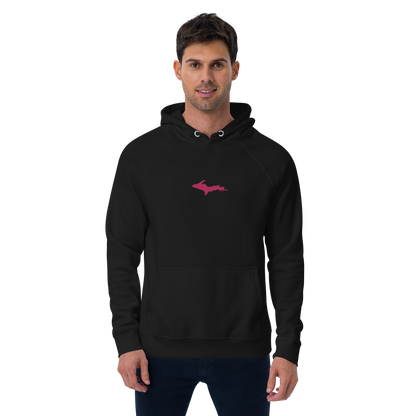 Michigan Upper Peninsula Hoodie (w/ Embroidered Pink UP Outline) | Unisex Organic