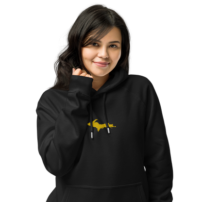 Michigan Upper Peninsula Hoodie (w/ Embroidered Gold UP Outline) | Unisex Organic
