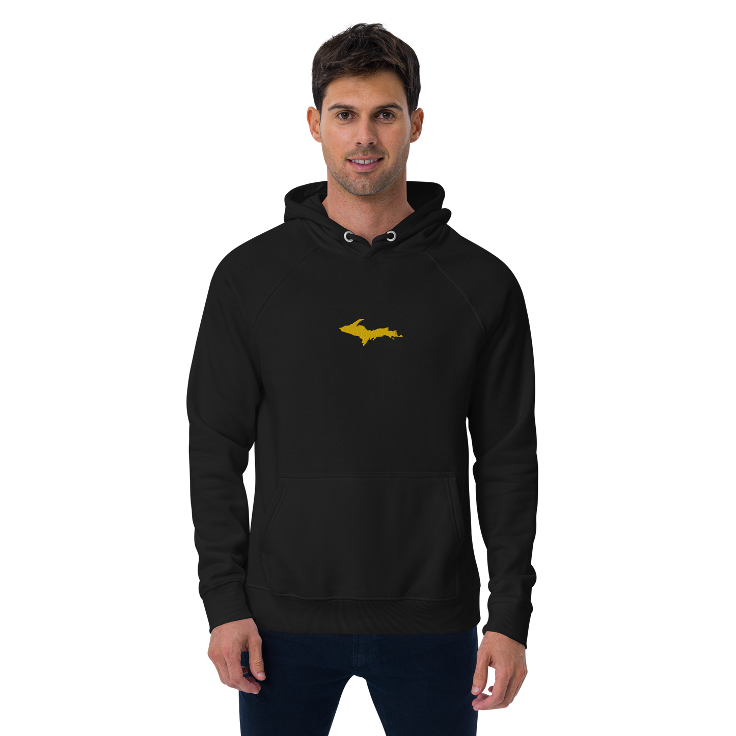 Michigan Upper Peninsula Hoodie (w/ Embroidered Gold UP Outline) | Unisex Organic