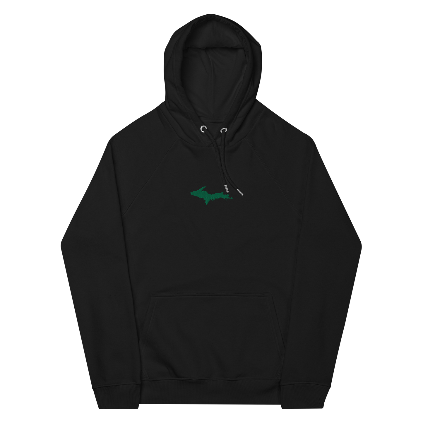 Michigan Upper Peninsula Hoodie (w/ Embroidered Green UP Outline) | Unisex Organic