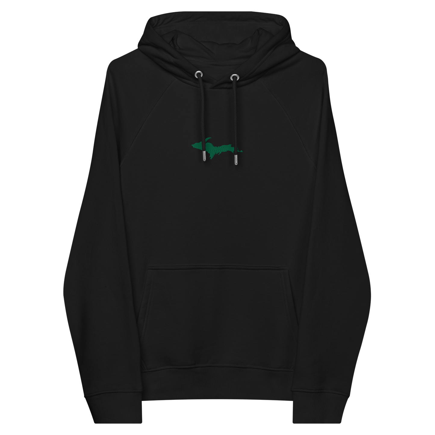 Michigan Upper Peninsula Hoodie (w/ Embroidered Green UP Outline) | Unisex Organic