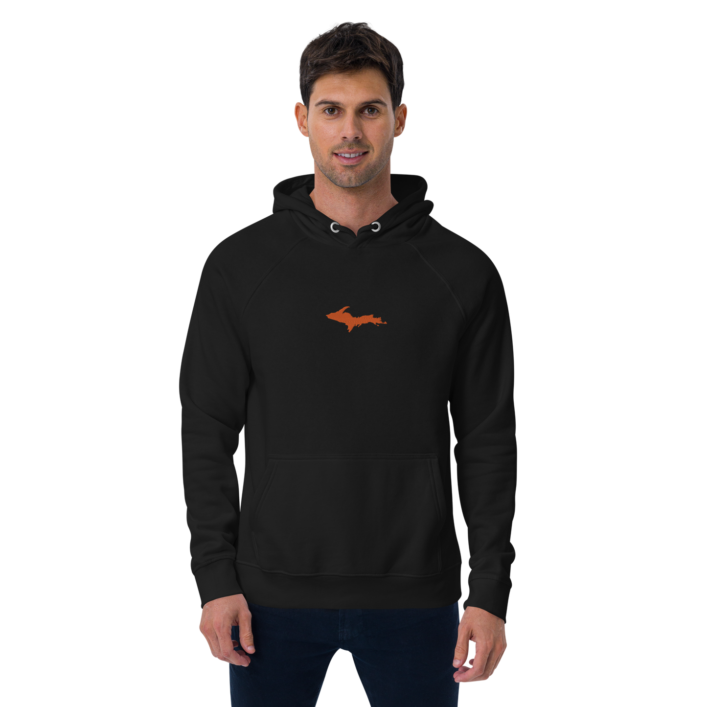 Michigan Upper Peninsula Hoodie (w/ Embroidered Orange UP Outline) | Unisex Organic