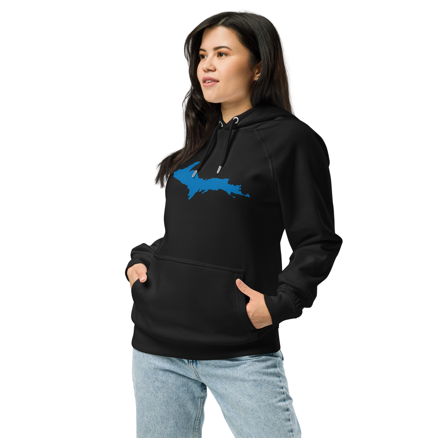 Michigan Upper Peninsula Hoodie (w/ Azure UP Outline) | Unisex Organic