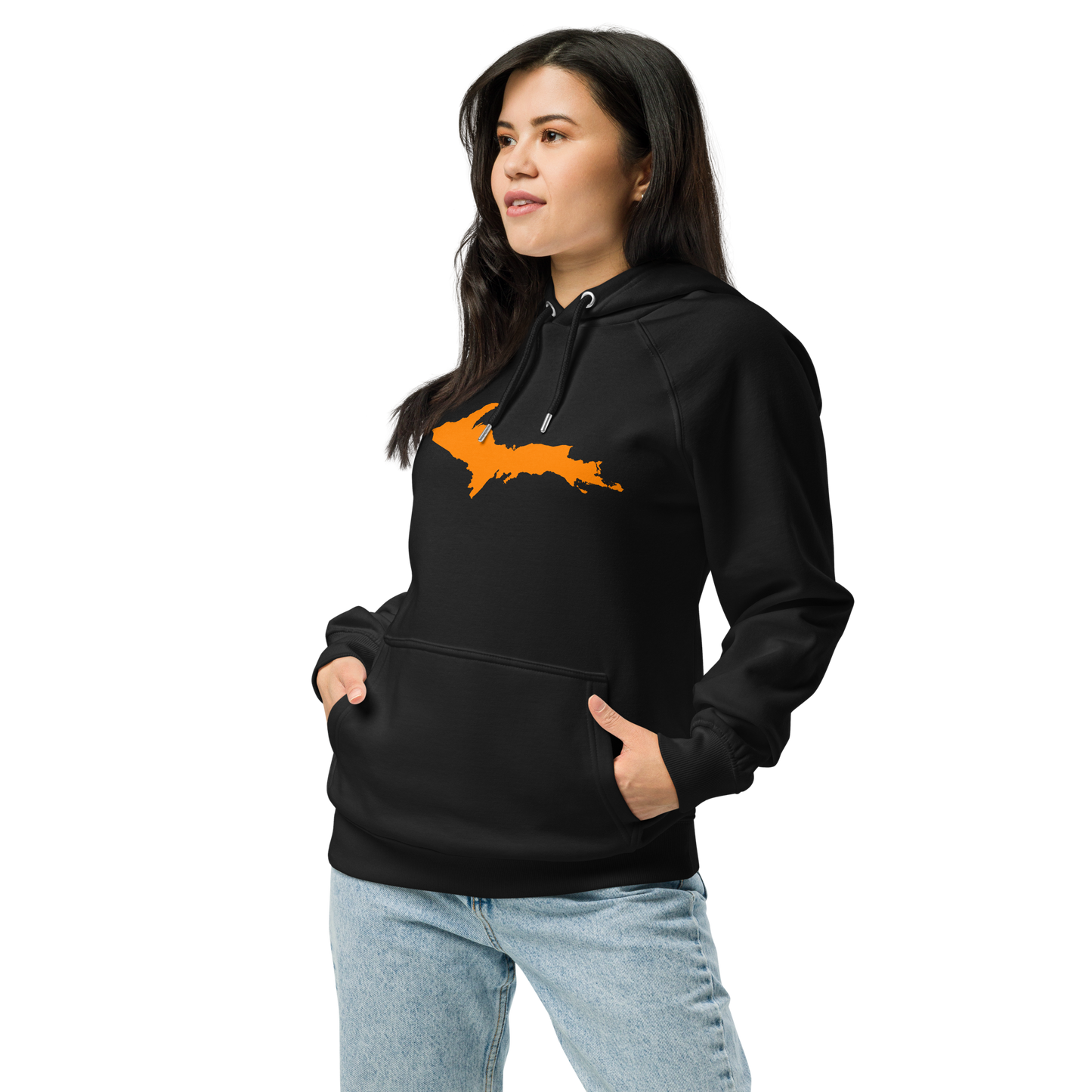 Michigan Upper Peninsula Hoodie (w/ Orange UP Outline) | Unisex Organic