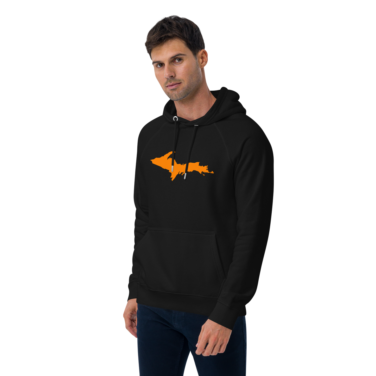 Michigan Upper Peninsula Hoodie (w/ Orange UP Outline) | Unisex Organic