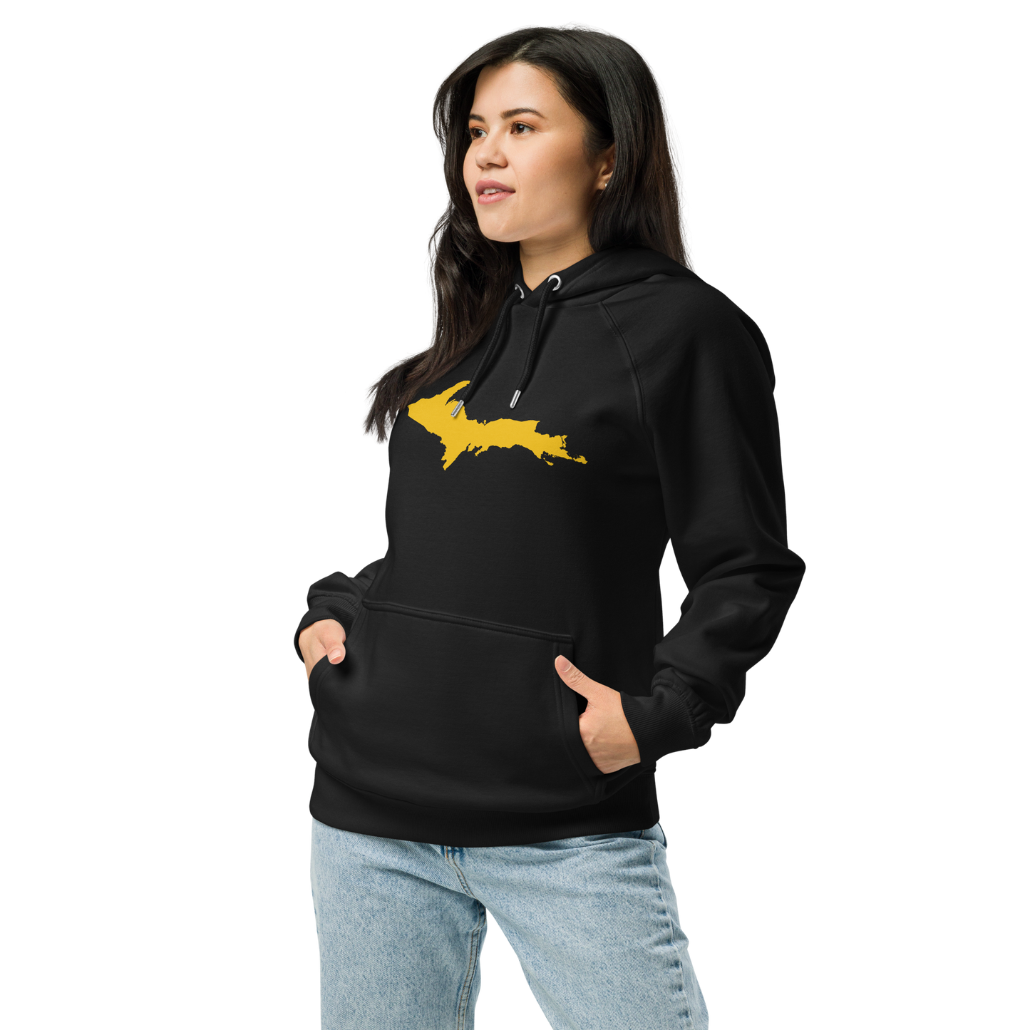 Michigan Upper Peninsula Hoodie (w/ Gold UP Outline) | Unisex Organic