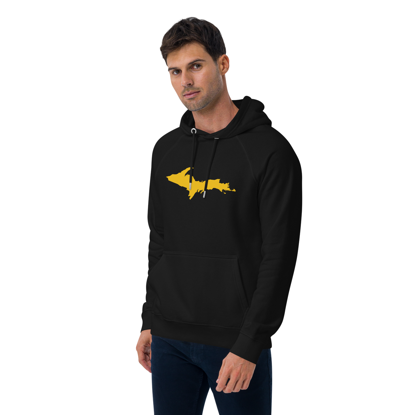 Michigan Upper Peninsula Hoodie (w/ Gold UP Outline) | Unisex Organic