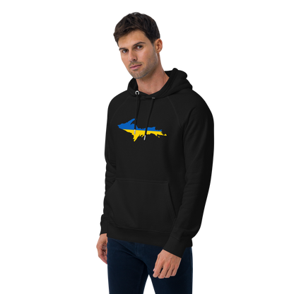 Michigan Upper Peninsula Hoodie (w/ UP Ukraine Flag Outline) | Unisex Organic