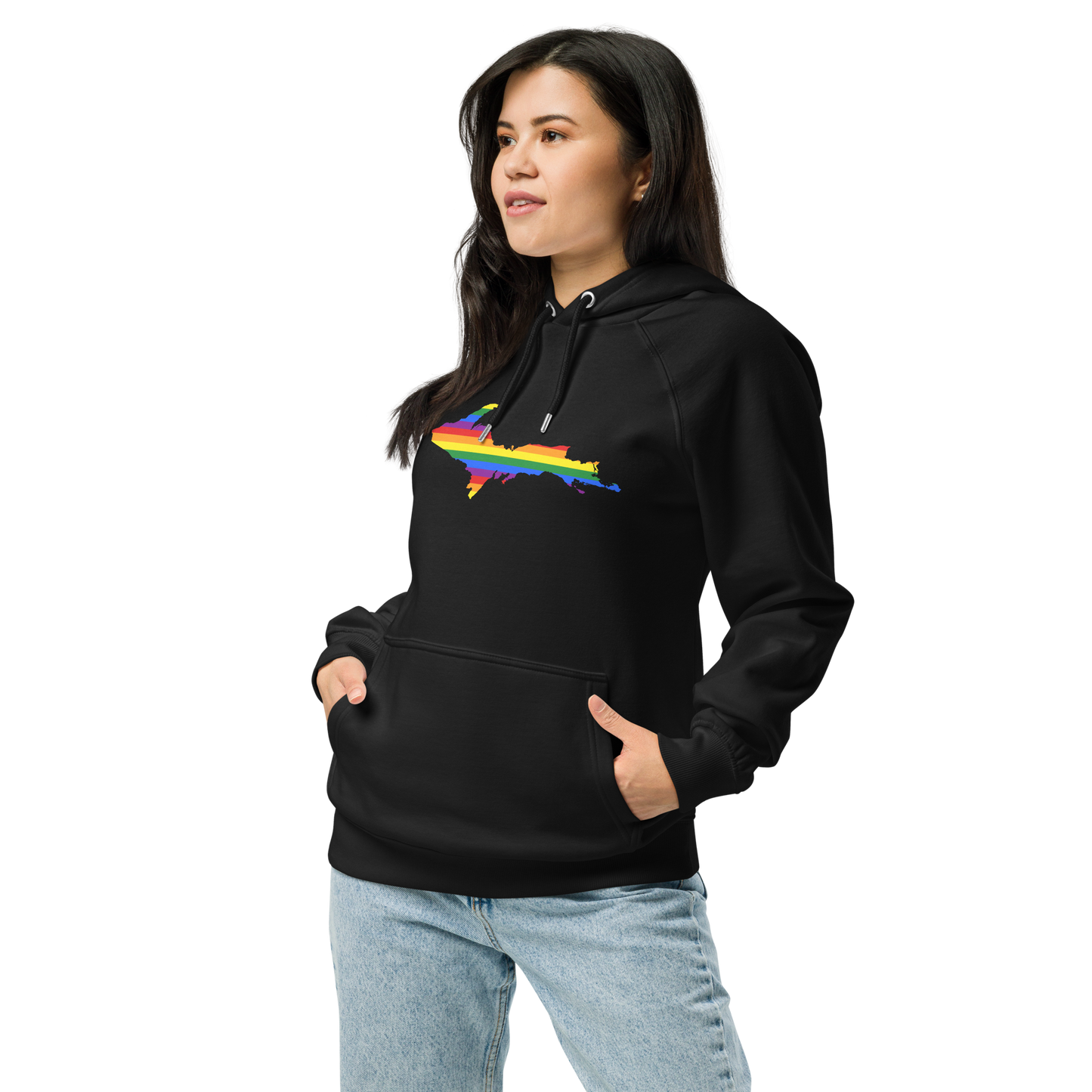 Michigan Upper Peninsula Hoodie (w/ UP Pride Flag Outline) | Unisex Organic