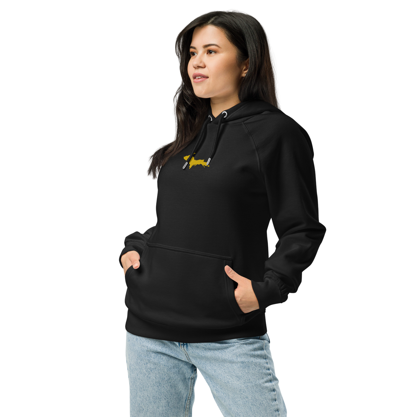 Michigan Upper Peninsula Hoodie (w/ Embroidered Gold UP Outline) | Unisex Organic