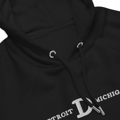 'Detroit Michigan' Hoodie (w/Old French D' | Unisex Organic Raglan