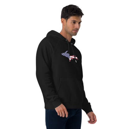 Michigan Upper Peninsula Hoodie (w/ MI USA Flag Outline) | Unisex Organic